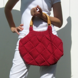 Cerise Red Handbag by knitbranda